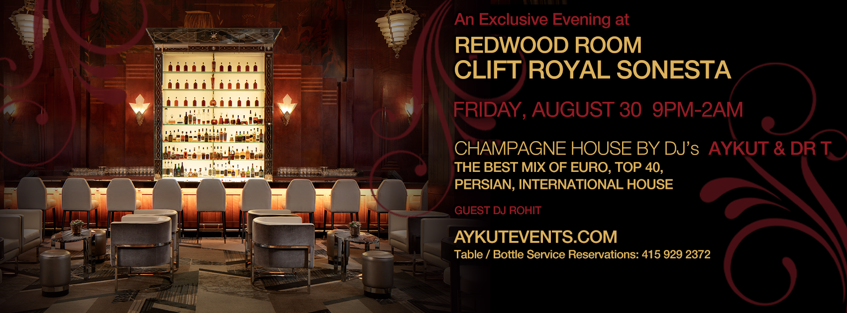 Redwood Room 2024 Aykut Events Best International Parties in San